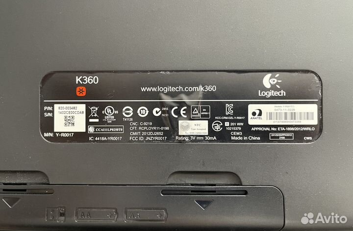 Клавиатура беспроводная logitech k360