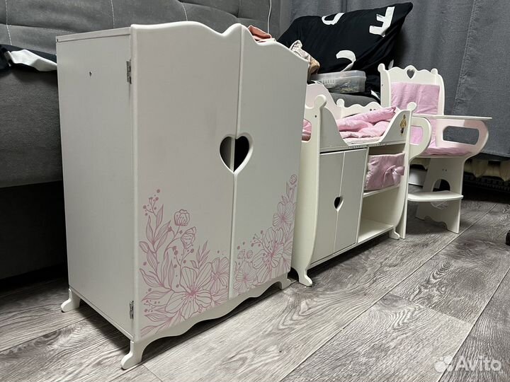 Детский набор мебели для кукол из дерева