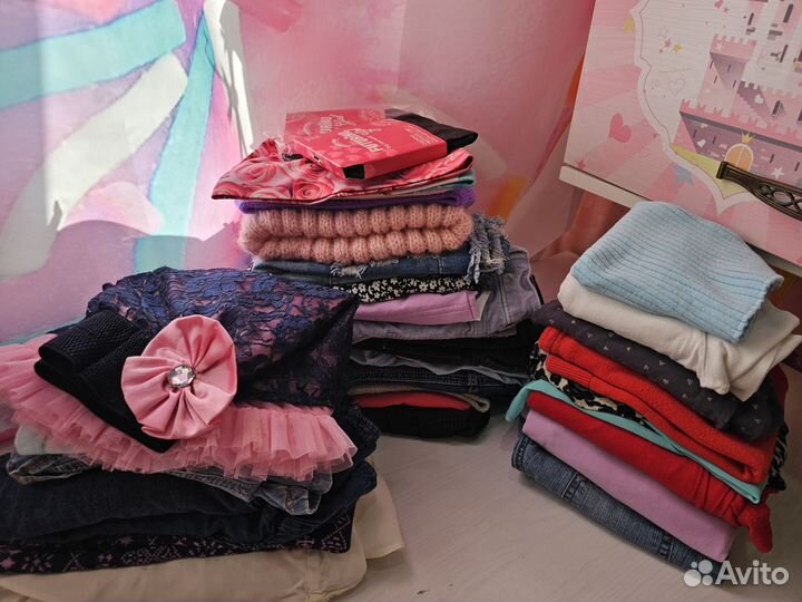 Большой пакет вещей на девочку от 110 размера