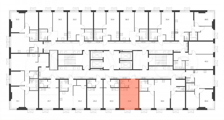 Квартира-студия, 23,8 м², 22/33 эт.