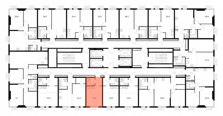 Квартира-студия, 19,9 м², 19/33 эт.