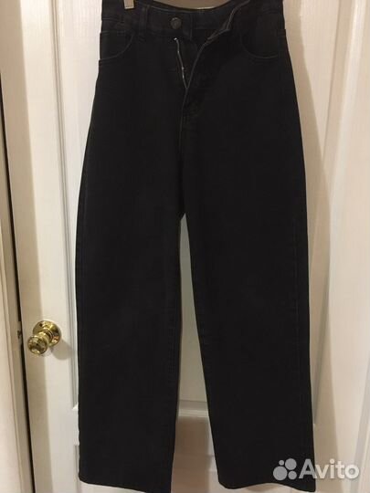 Джинсы черные широкие