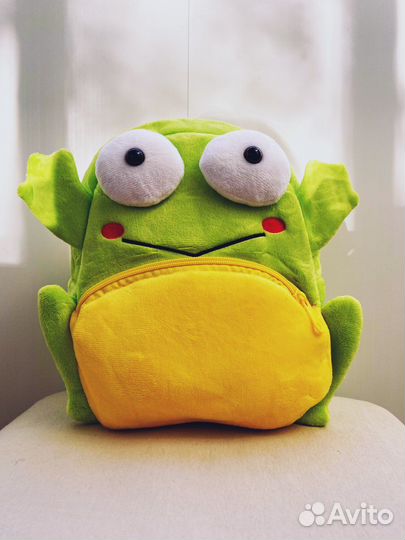 Рюкзак детский плюшевый лягушка