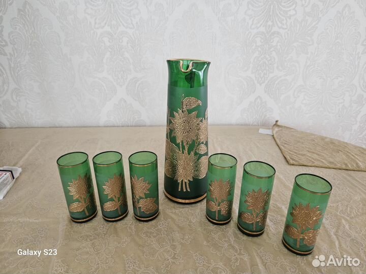 Кувшин и стаканы богемия