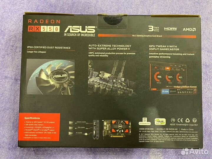 Asus Radeon RX 550 4gb (новая)