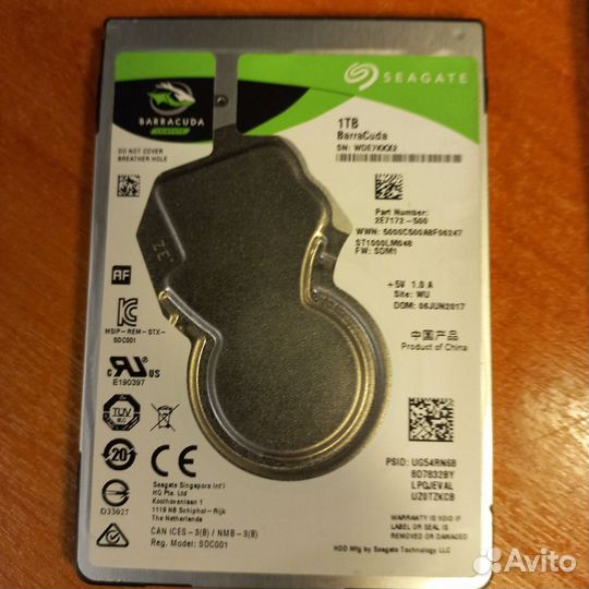 Hdd Seagate Barracuda 1 TB 2,5