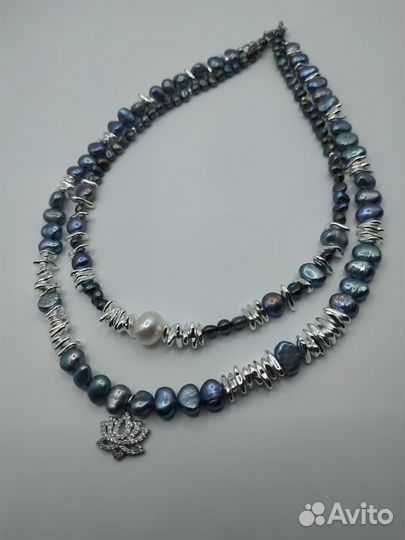 Чокер колье из натурального жемчуга