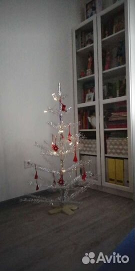 Искусственная серебряная сборная ёлка СССР
