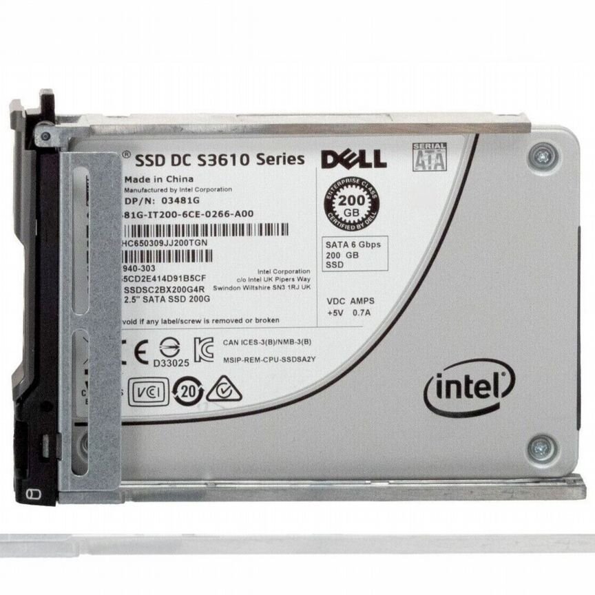 [3481G] Жесткий Диск Dell 200gb Sata3 2,5" Ssd 3481g