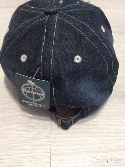 Бейсболка Джинсовая с камнями Своровски р 57-58