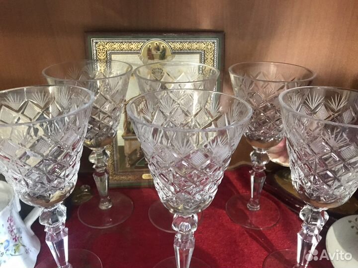 Хрустальные фужеры бокалы СССР 19,5 см