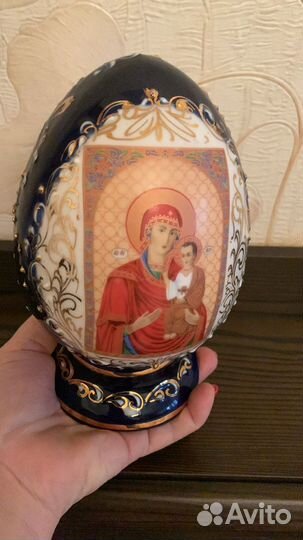 Кисловодский фарфор яйцо икона Божьей матери