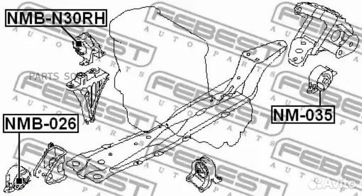 Febest NMB-N30RH Сайлентблок правой подушки двигат