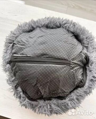 Меховая Лежанка для щенков и кошек. Круглая 38 см