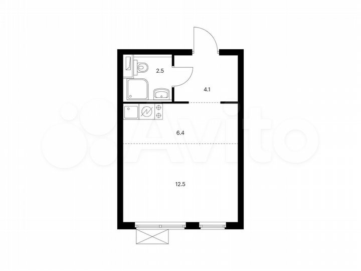 Квартира-студия, 25,5 м², 2/33 эт.