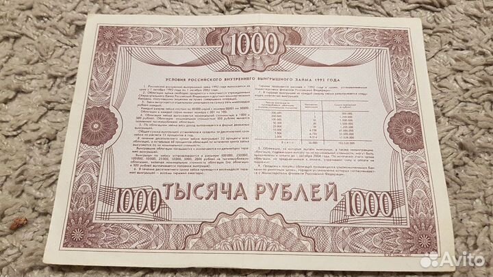 Колекционирование. Продам облигации Российского вн