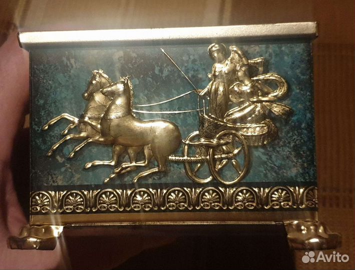 Шкатулка красивая металл, старинная