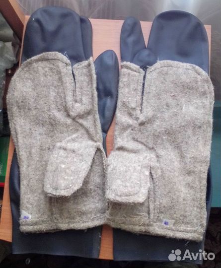 Резиновые зимние перчатки бз-1М с утеплителем