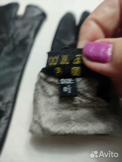 Перчатки женские кожаные, размер 8,5, утепленные