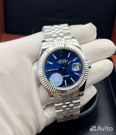 Rolex Datejust steel blue часы