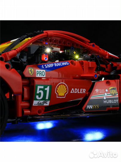 Большой Конструктор машина ferrari, с Подсветкой