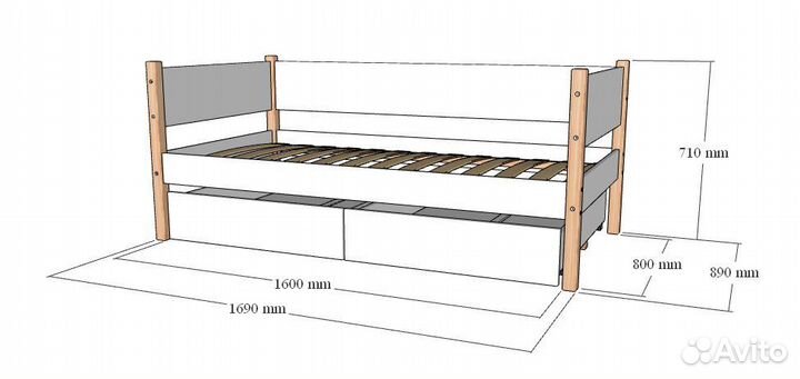 Детская подростковая кровать