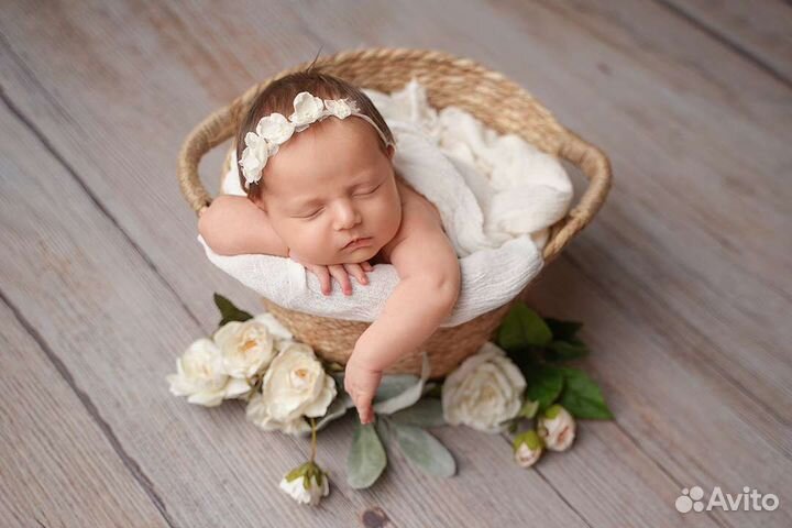 Фотосъёмка новорождённых до 2 месяцев