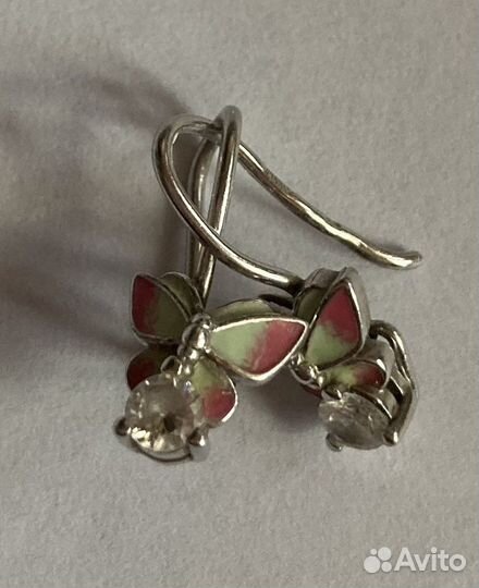 Серебряные серьги детские
