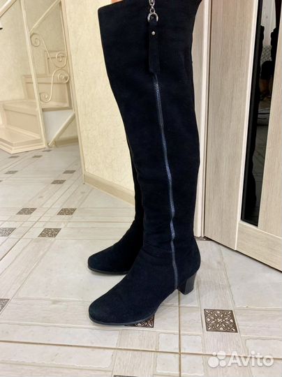 Ботфорты зимние замшевые