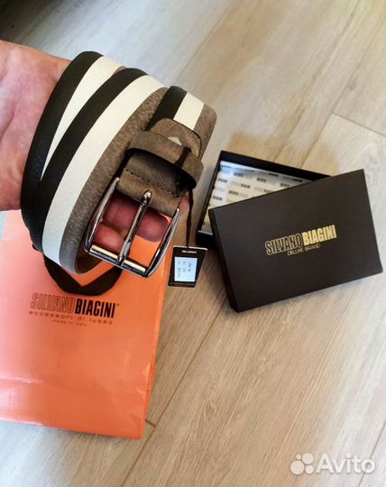 Новый Ремень silvano biagini кожаный мужской, ориг