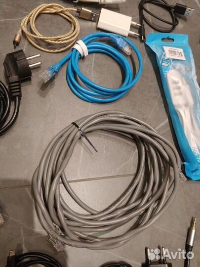 Кабели разные, провода, переходники, блоки питания