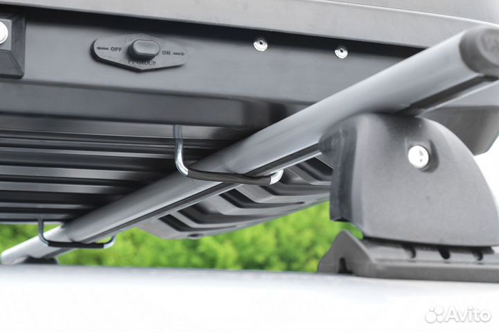 Автобокс на крышу Turino Sport серый двухсторонний