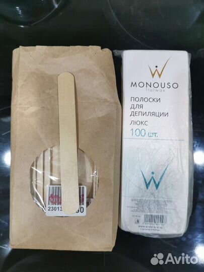 Шпатель деревянный, полоски для депиляции