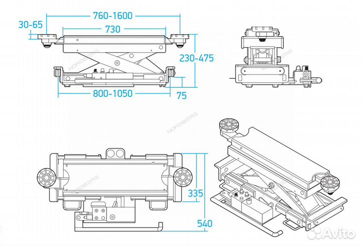 Траверса гидравлическая, г/п 2 тонны nordberg N423