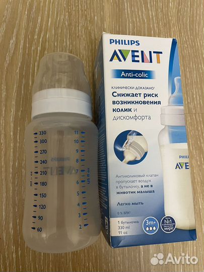 Бутылочка philips avent anti-colic новая 330 мл