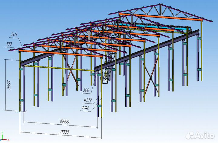 Ангар Каркас ангара с кран-балкой