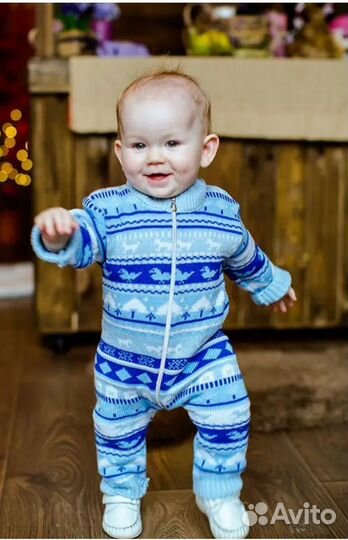 Вязаный комбинезон 62- 68