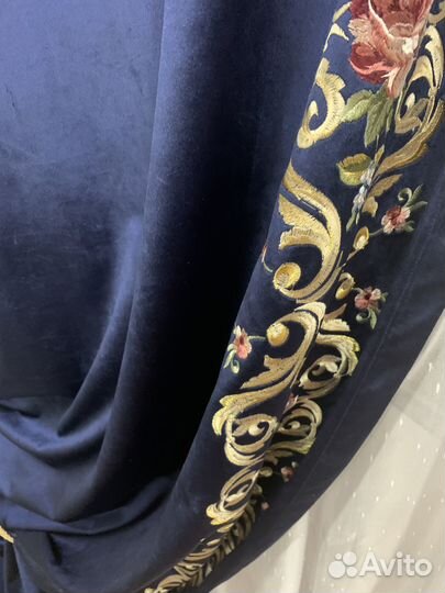 Шторы бархатные с вышивкой