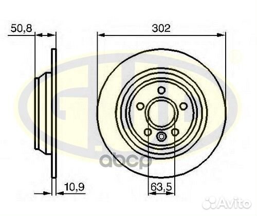 Диск тормозной зад GDB111145 G.U.D