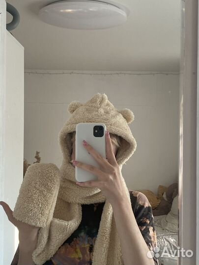 Шапка-шарф-варежки