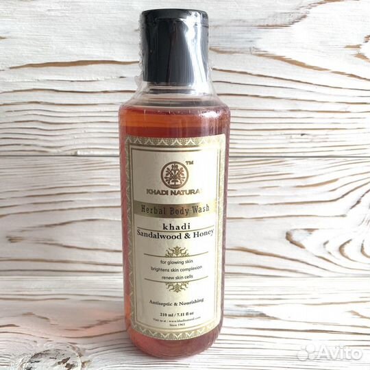 Гель для душа Сандал и Мед Khadi Natural, 210 ml