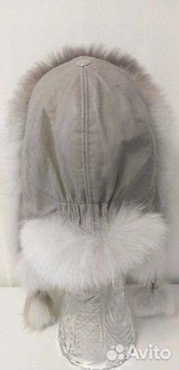 Шапка ушанка женская,с серым градиентом