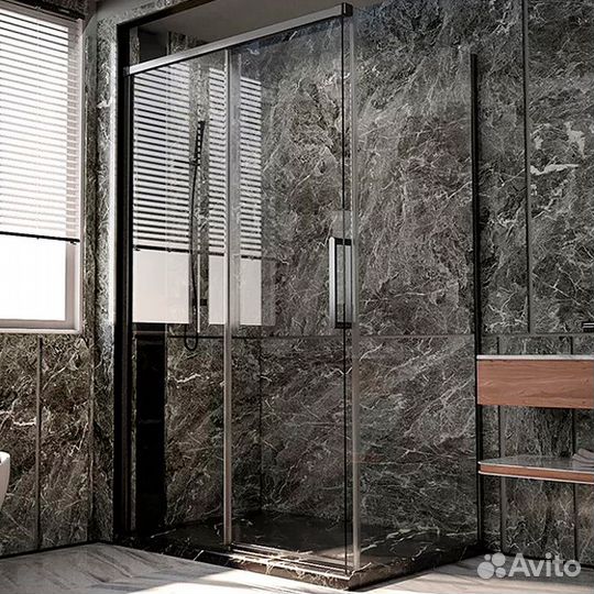 Душевая стенка Veconi Premium Trento PTD-40GR 80 SP40-GR-80-01-C4 профиль Брашированный графит стекл