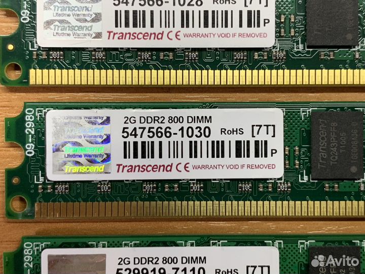 Оперативная память 2GB DDR2 800MHz Transcend