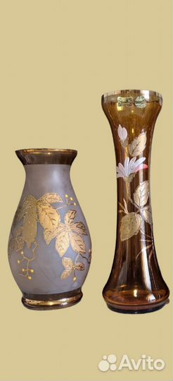 Вазы Чехия Egermann богемское стекло