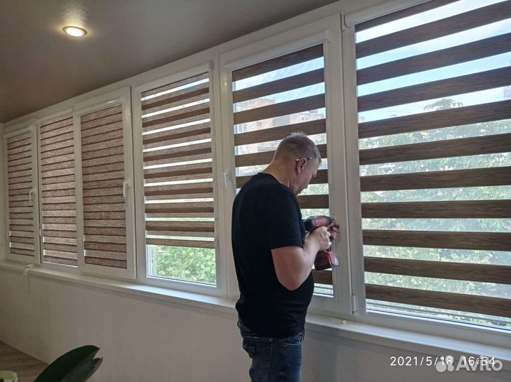 Жалюзи / Рулонные шторы / день ночь / зебра