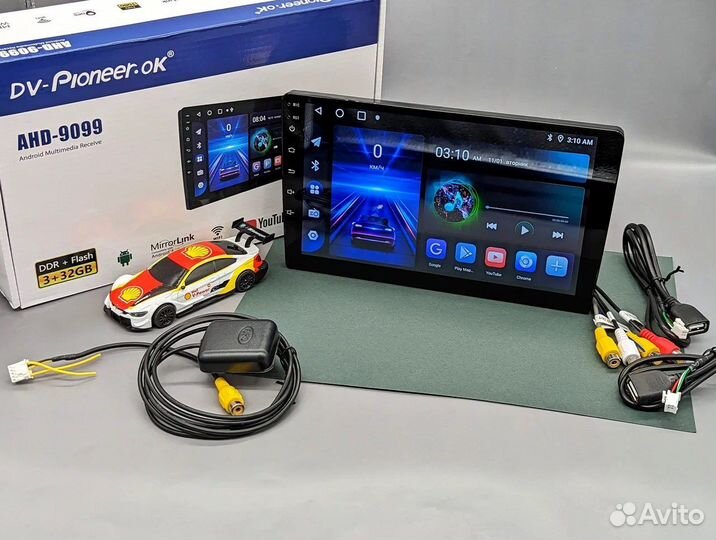 Android магнитола 9 дюйм + CarPlay + qled