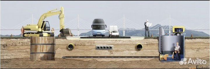 Бестраншейная прокладка труб. Прокол грунта гнб