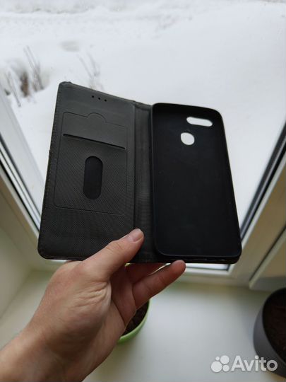 Новый кожаный чехол-книжка на oppo A5S