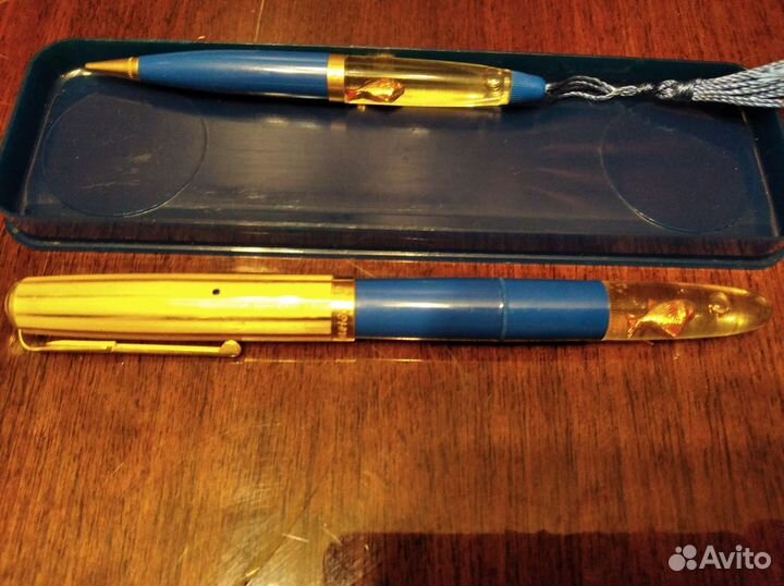 Набор Золотая рыбка, перьевая ручка+карандаш, СССР